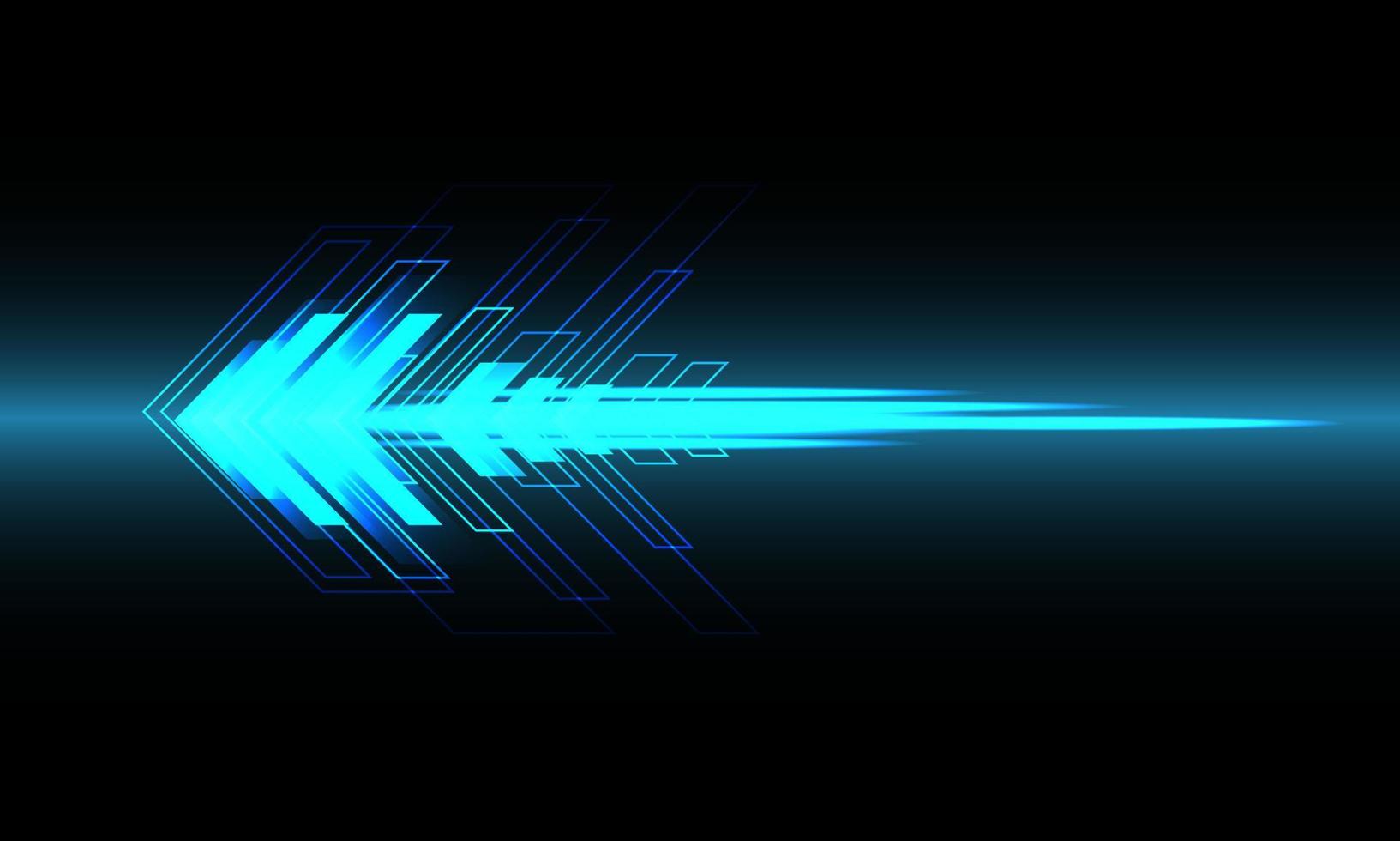 Abstract blue light arrow speed technology on black desogn modern futuristic background vector
