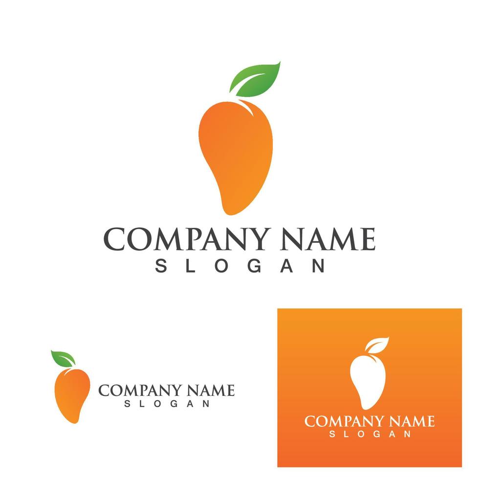 Mango fruits fresh logo and symbol vector