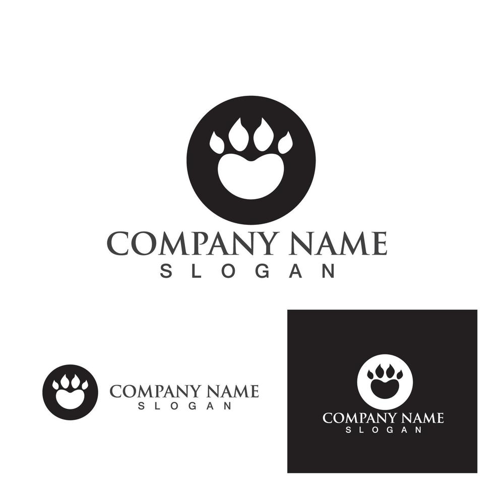 Dog foot print symbol and logo vector