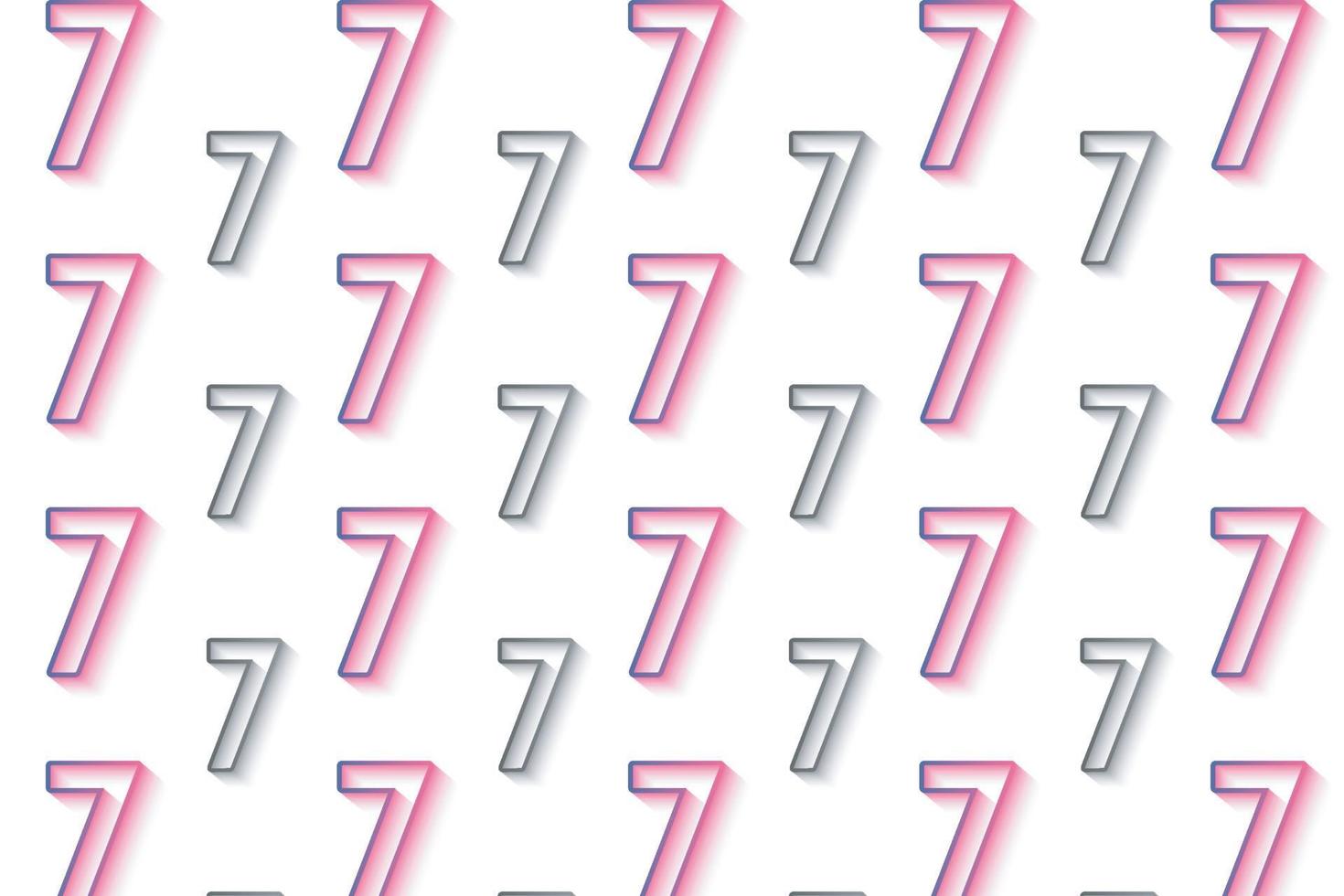 Abstract Number 7 Pattern Background vector