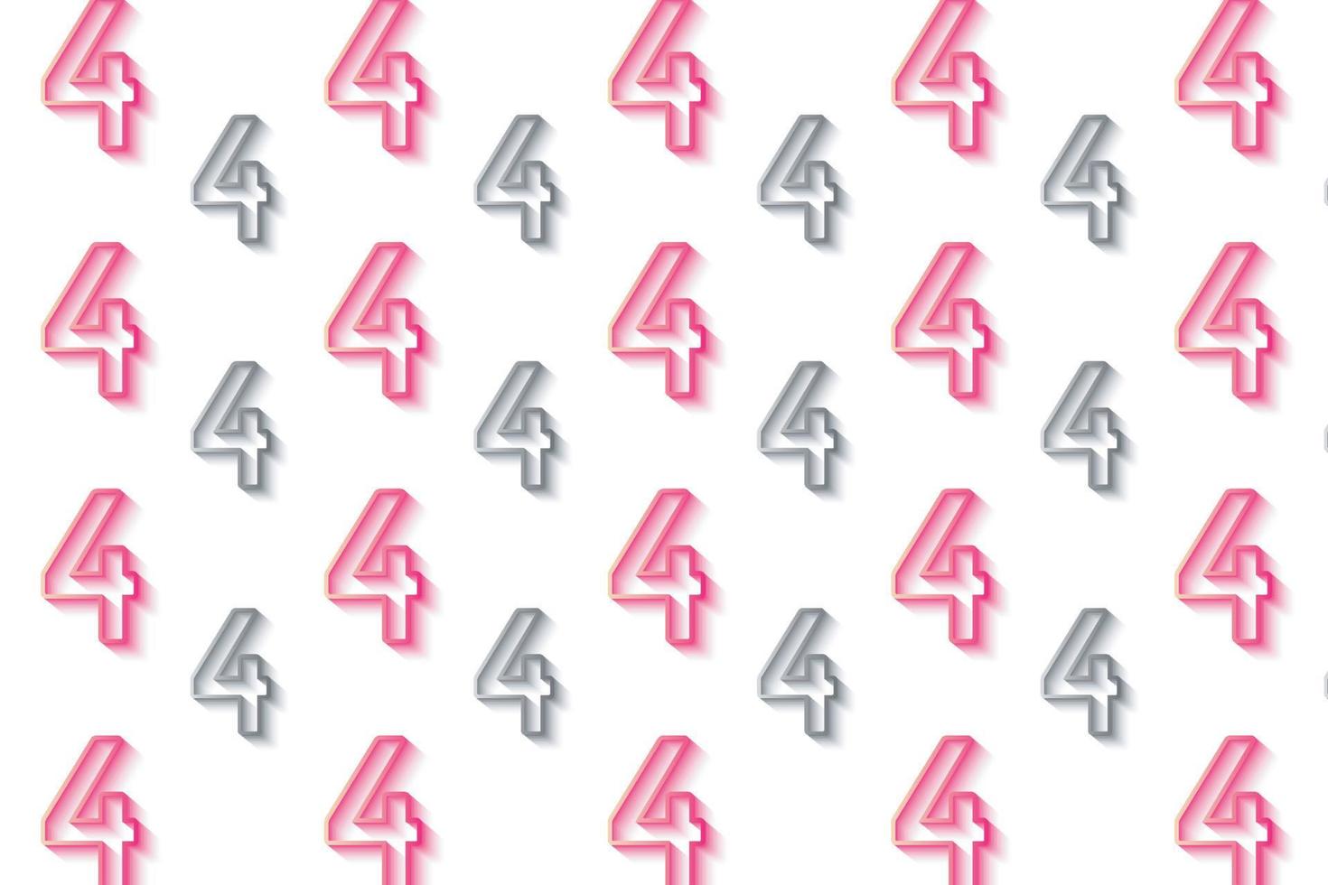 Abstract Number 4 Pattern Background vector