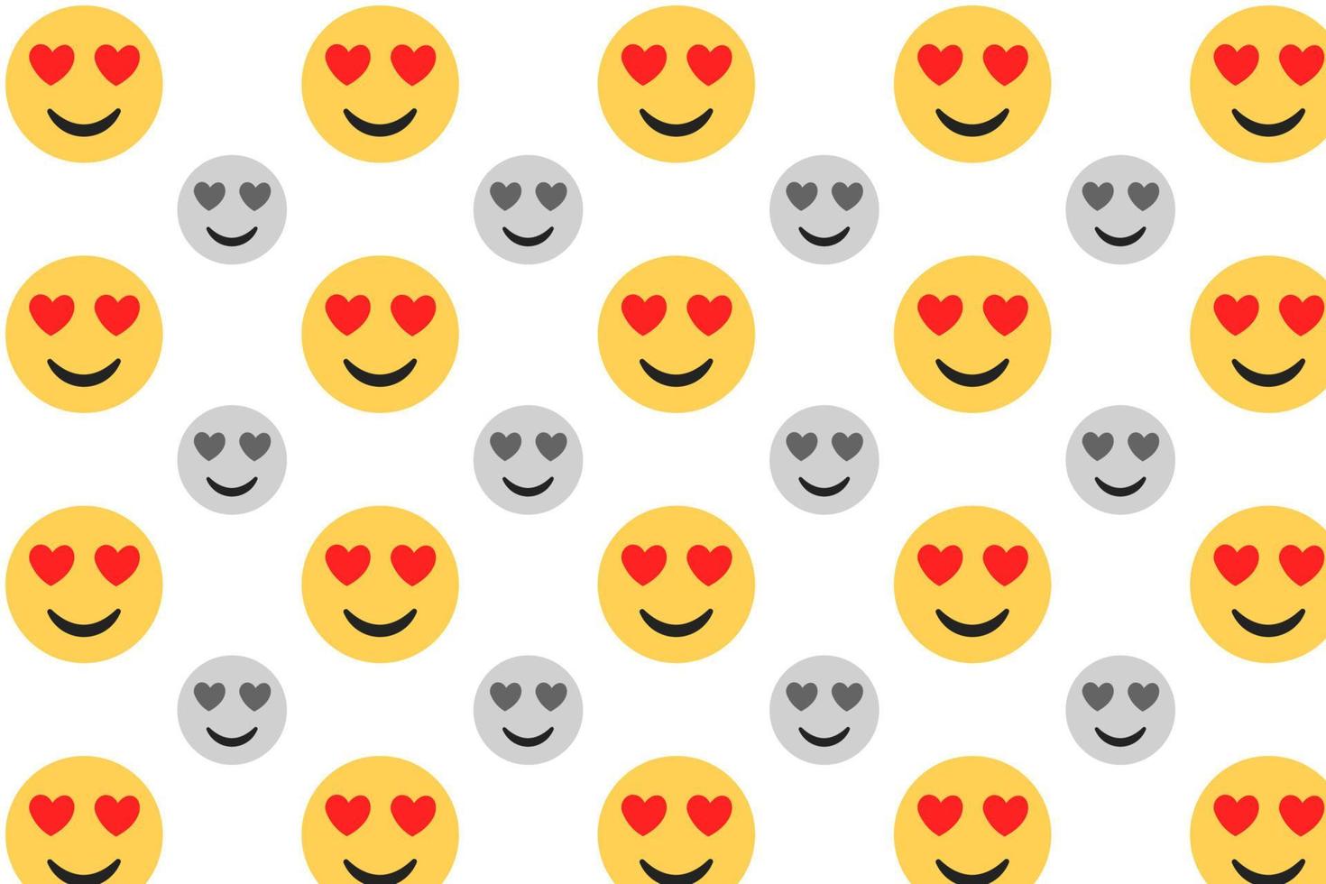 Abstract Heart Eyes Emoji Pattern Background vector