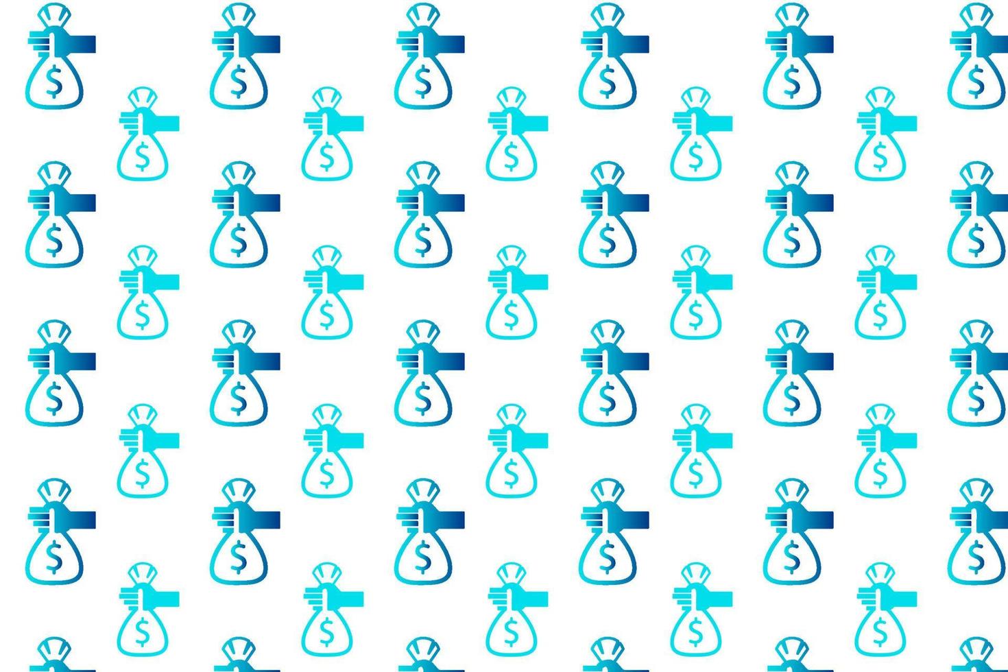 Abstract Hand Holding Money Bag Pattern Background vector