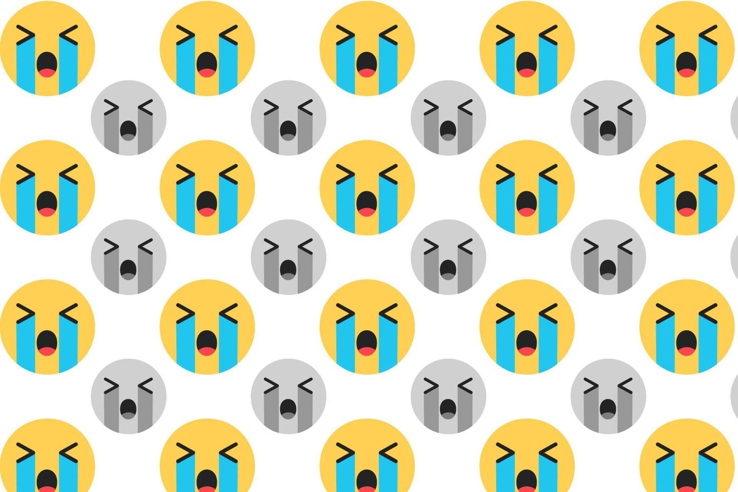 Abstract Crying Face Pattern Background vector