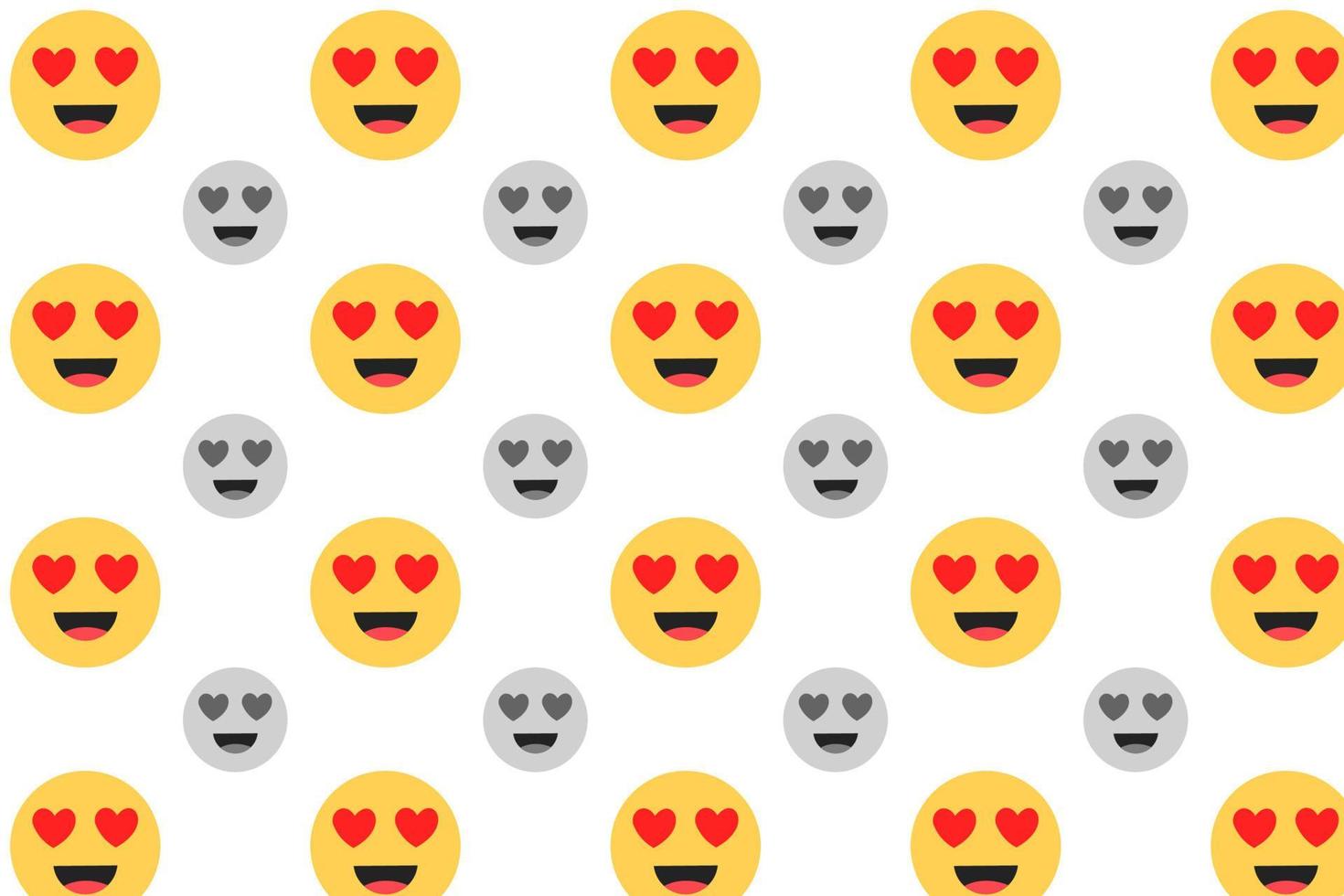 Abstract Smiling Face with Heart Eyes Pattern Background vector