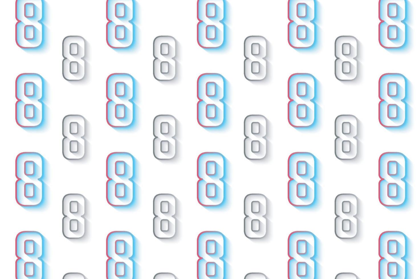 Abstract Number 8 Pattern Background vector