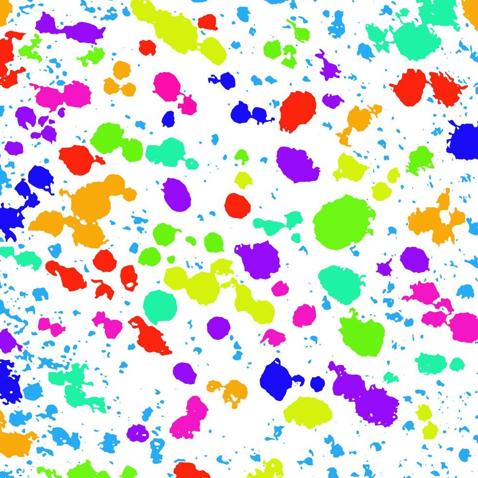 Multi-colored spots of paint isolated on white background. Hand-drawn blots. vector