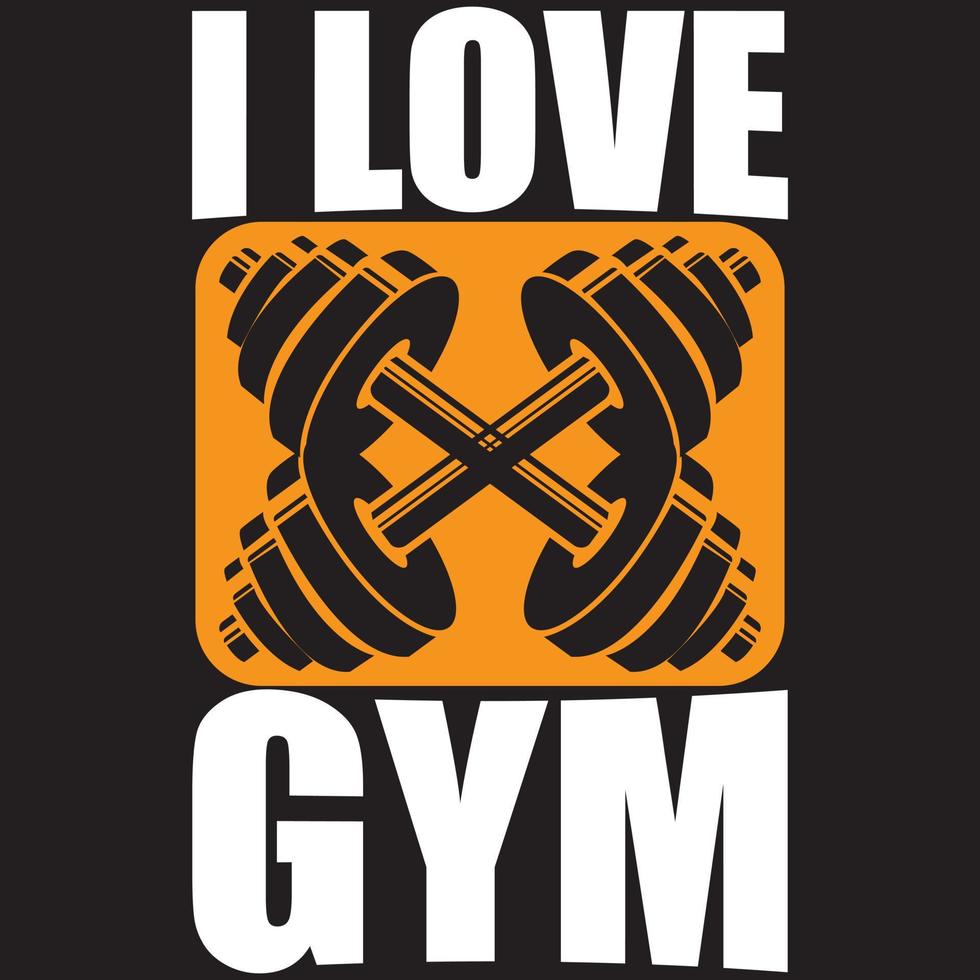 i love gym vector
