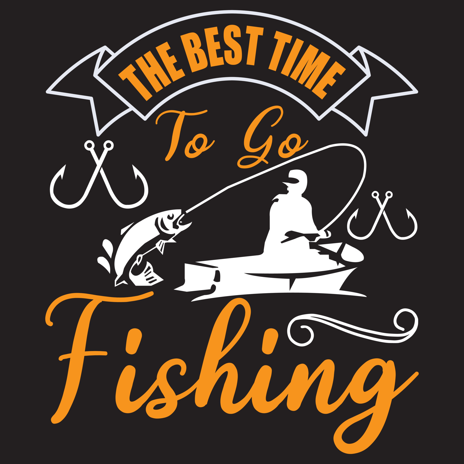 the best time to go fishing 5185785 Vector Art at Vecteezy