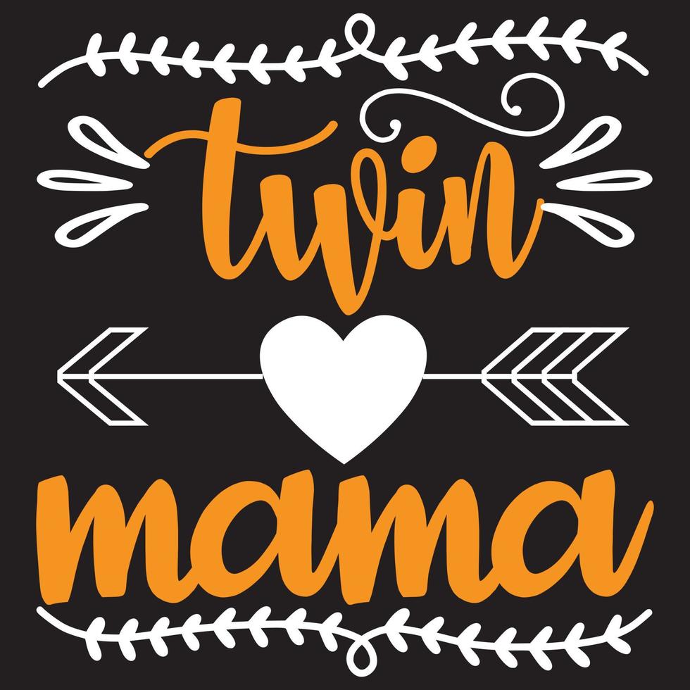 diseño de camiseta de mamá gemela vector