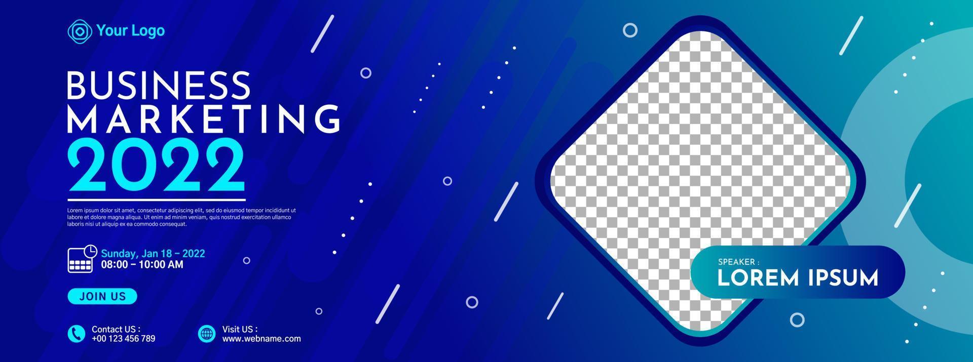 Creative corporate business banner template design for webinar, marketing, online class program, etc vector
