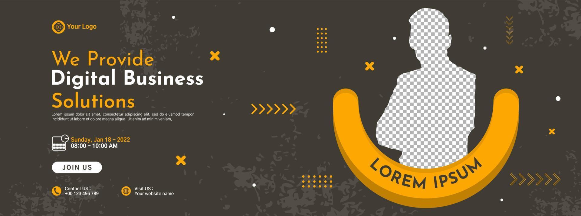 Business conference banner template design for webinar, marketing, online class program, etc vector