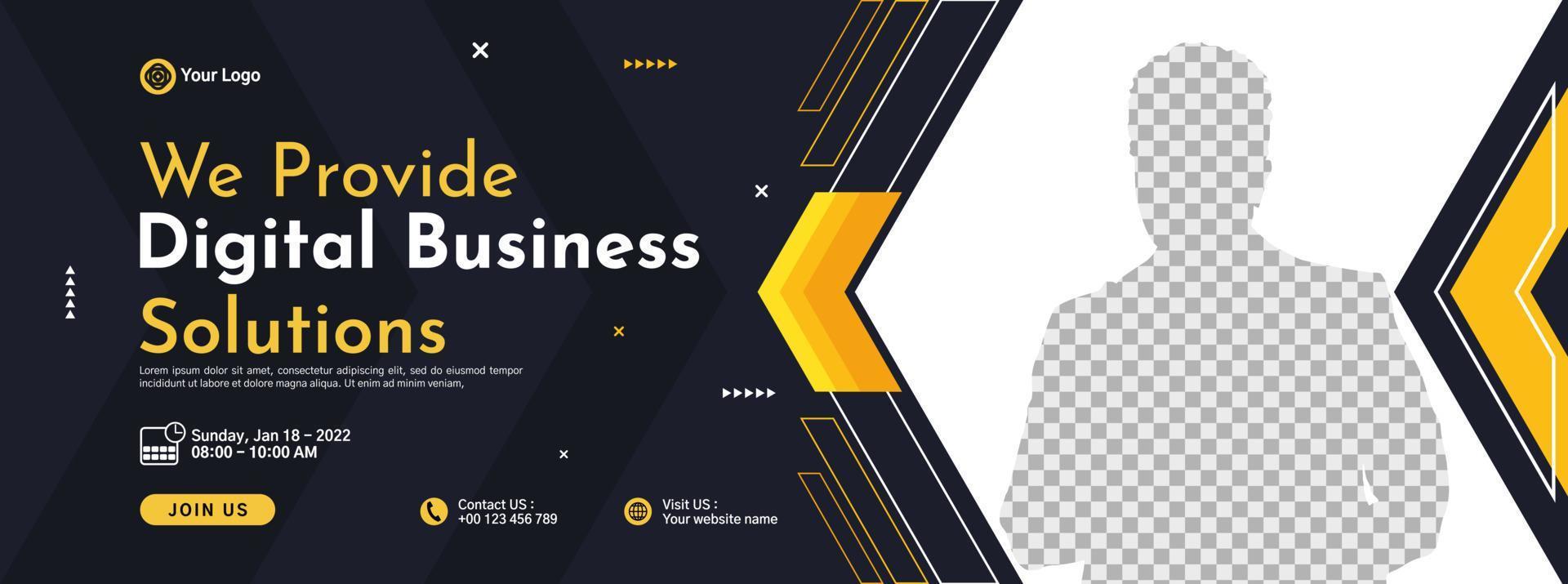 Business conference banner template design for webinar, marketing, online class program, etc vector