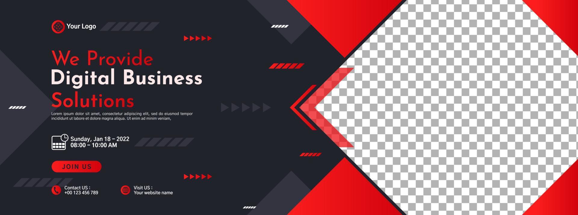 Business conference banner template design for webinar, marketing, online class program, etc vector