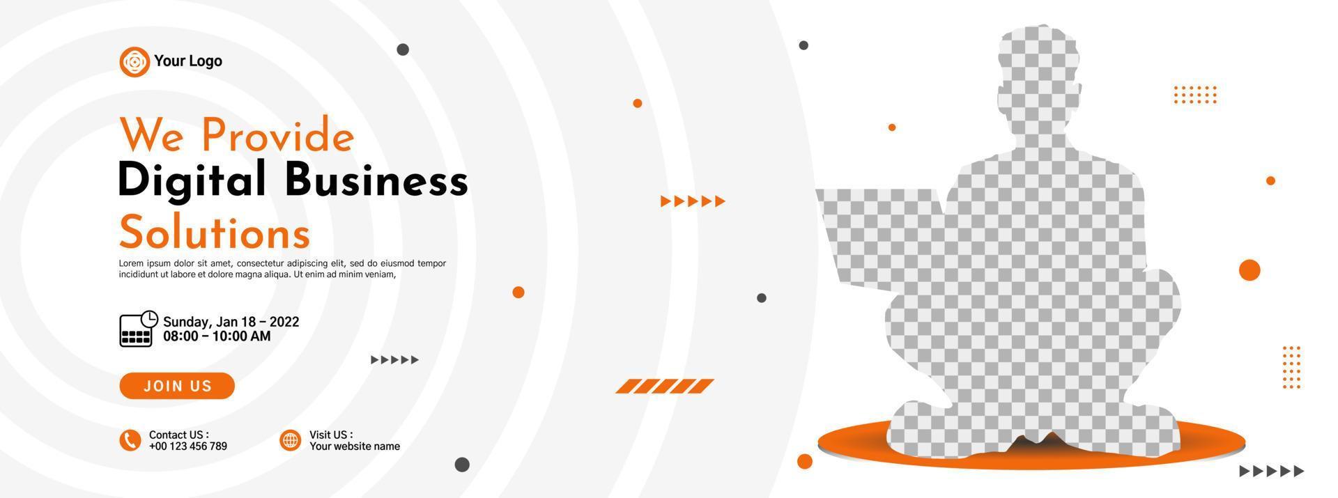 Business conference banner template design for webinar, marketing, online class program, etc vector