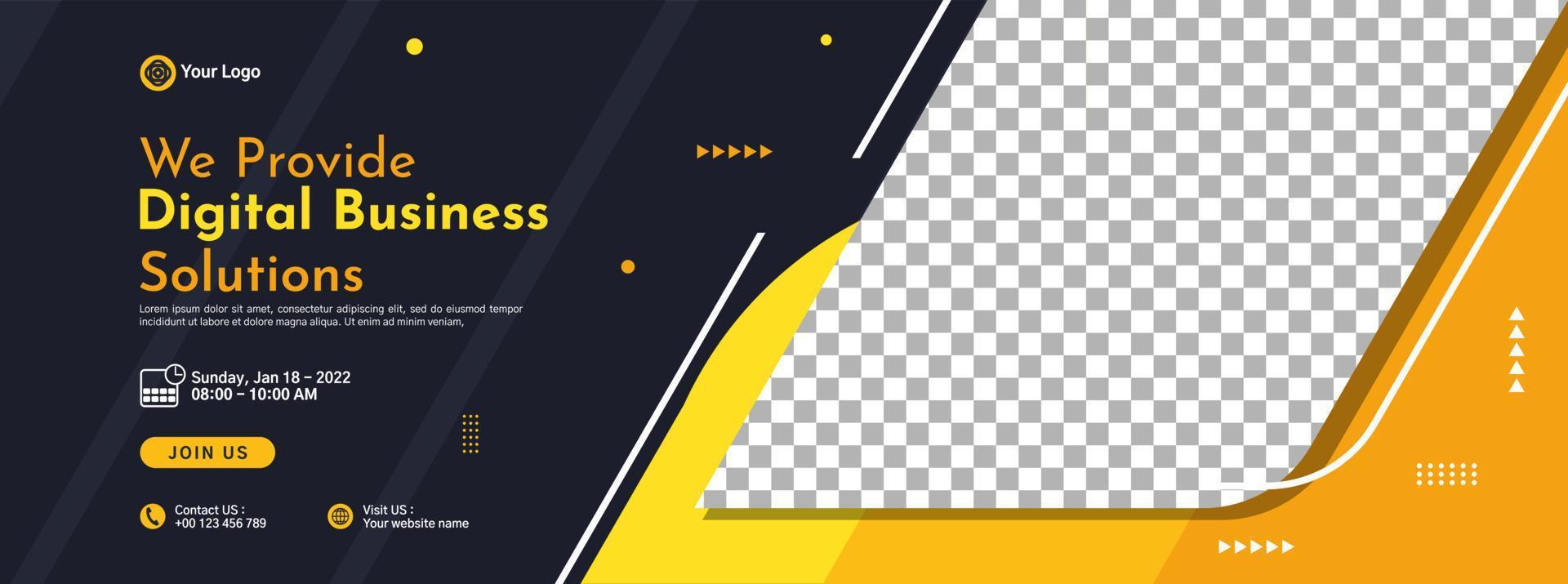 Business conference banner template design for webinar, marketing, online class program, etc vector