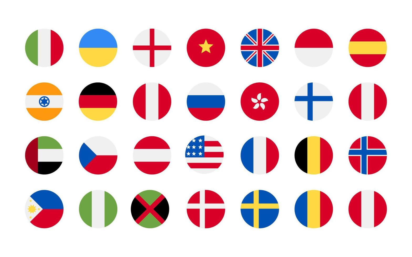 icono de la bandera del país en el mundo vector