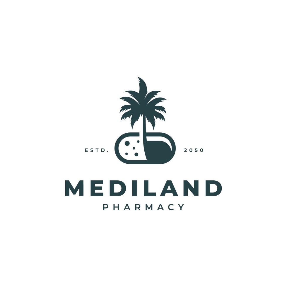 plantilla de diseño de logotipo de isla de medicina vector
