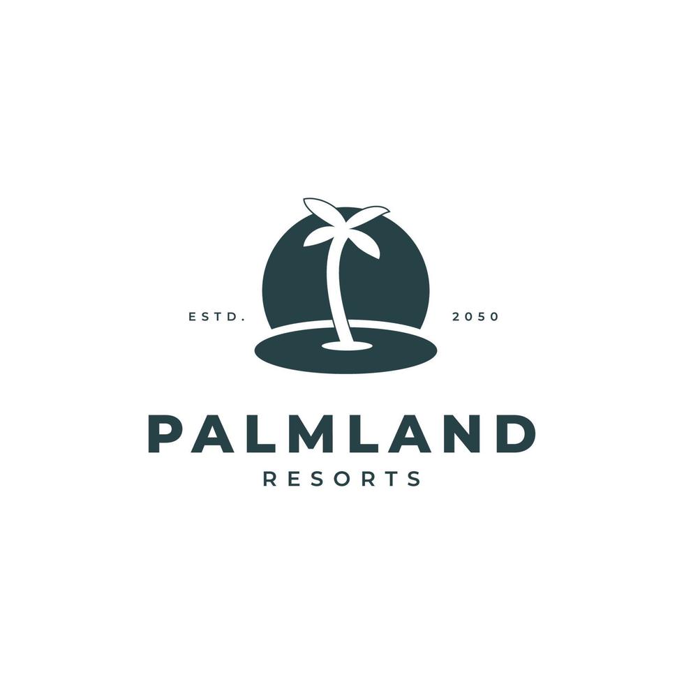 Palm island resort logo vector