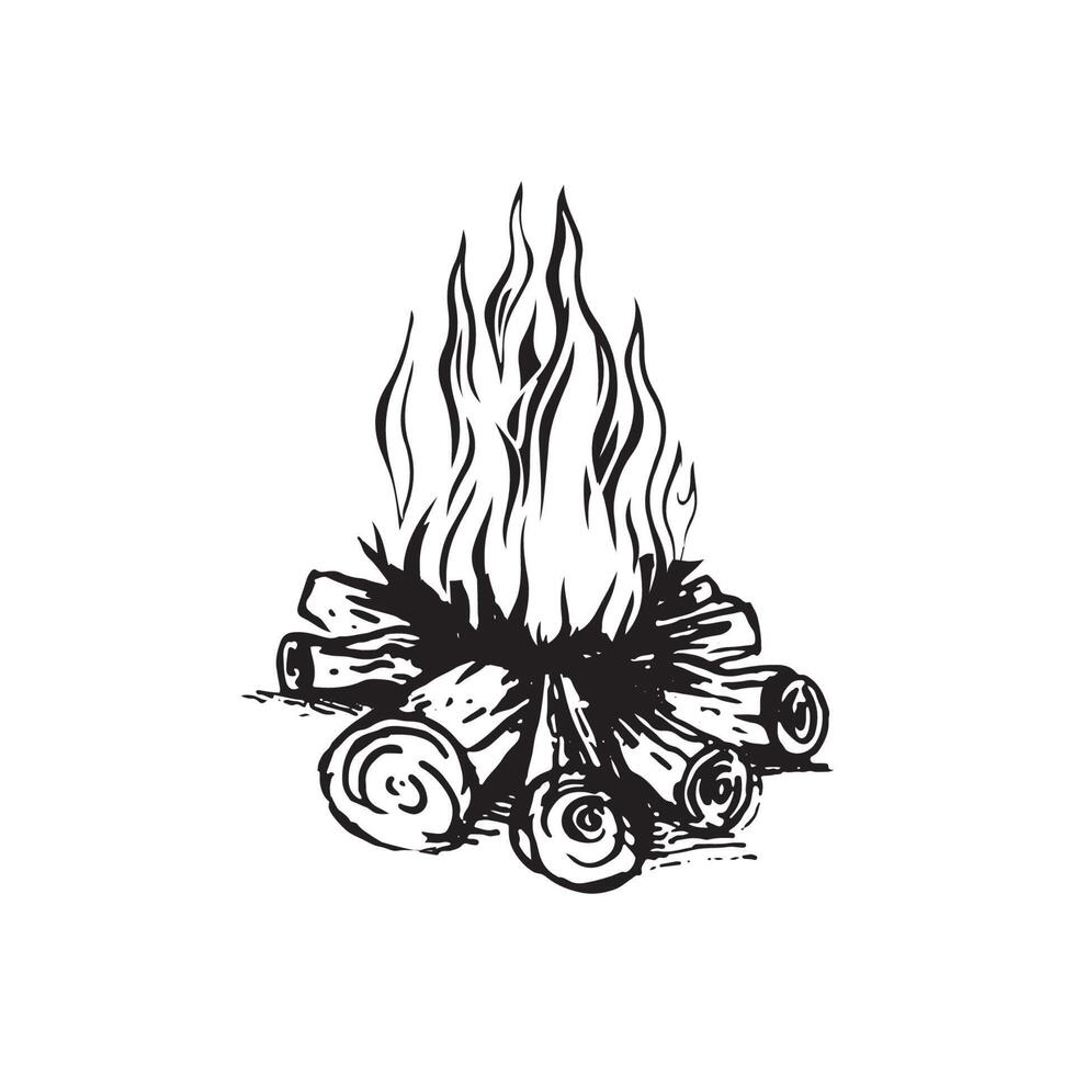 Campfire Black And White Vector Art, Icons, and Graphics for Free Download