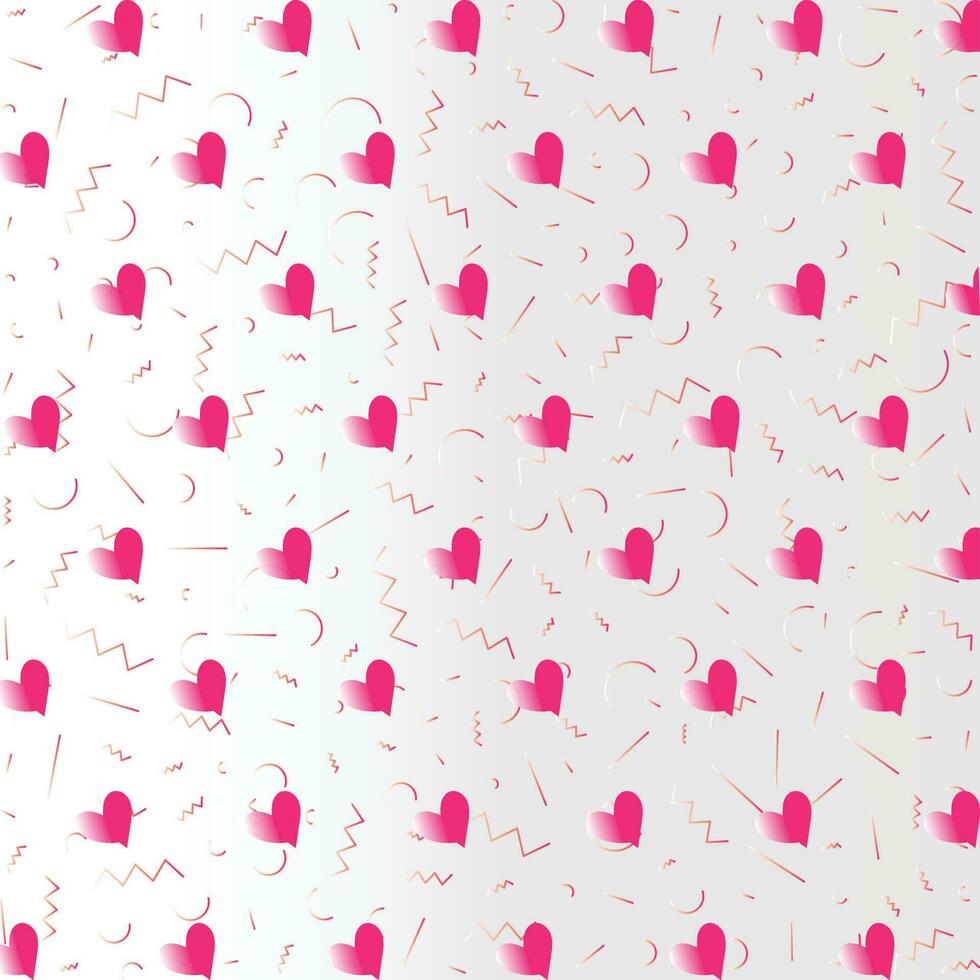 Seamless Pattern for Valentine's Day with Heart shapes and others shapes. Vector illustration about love.