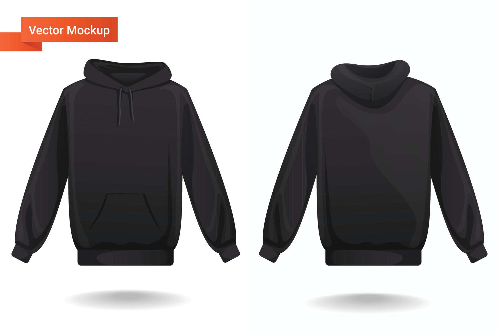 Hoodie Mock Up, Blank Black Hoodie Mockup, Apparel Mockup, Black Flat ...