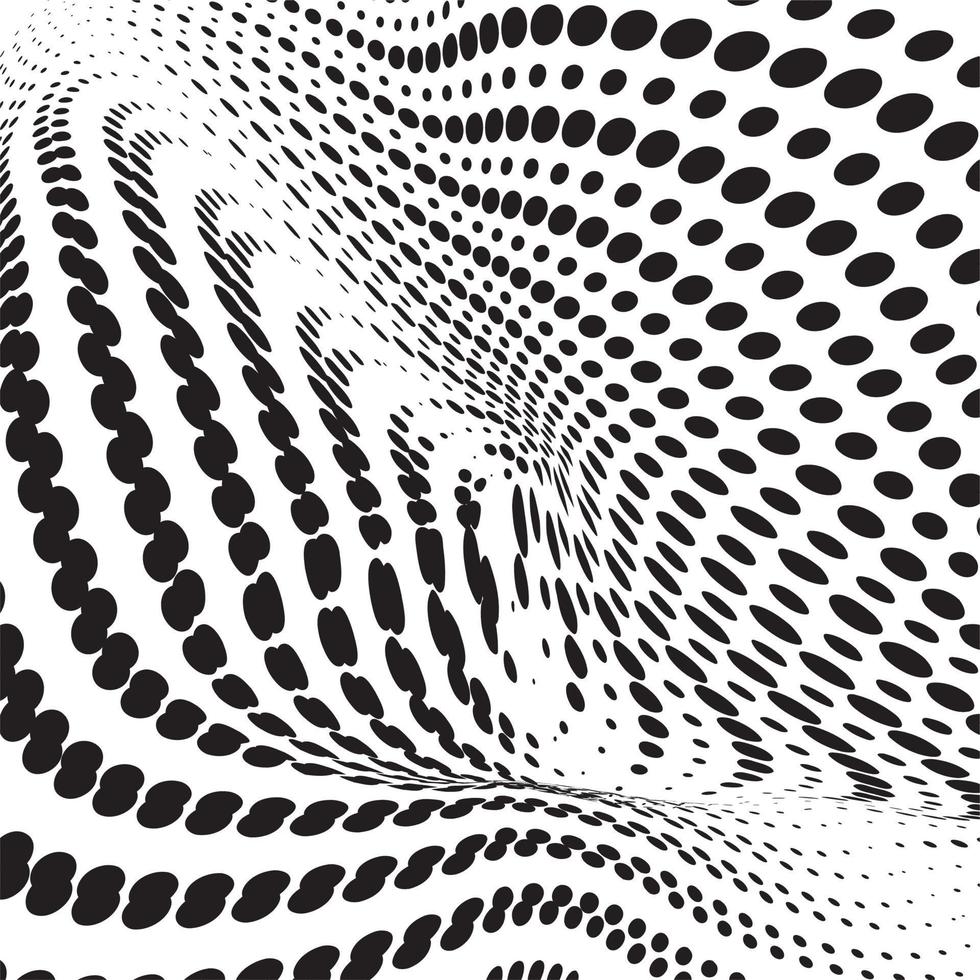 3D abstract monochrome background with dots pattern vector design, technology theme, dimensional dotted flow in perspective, big data, nanotechnology.
