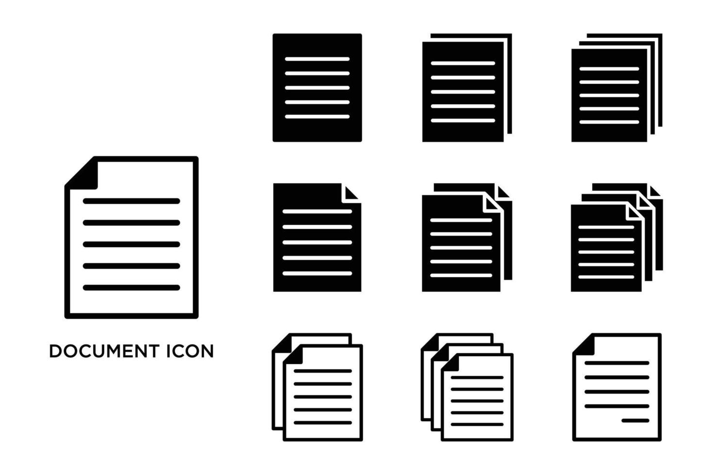 plantilla de diseño de vector de conjunto de iconos de documento