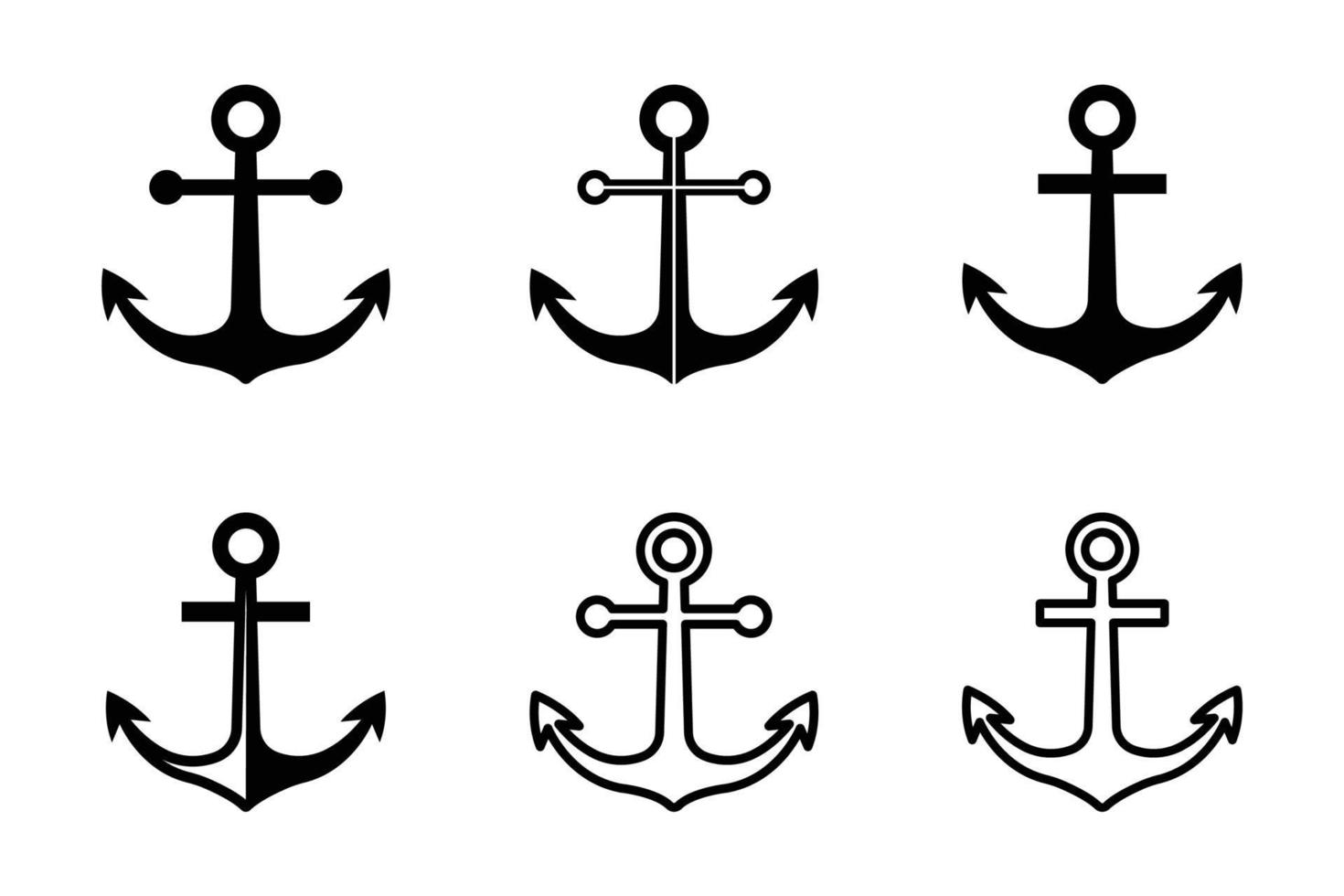 anchor icon set vector design template