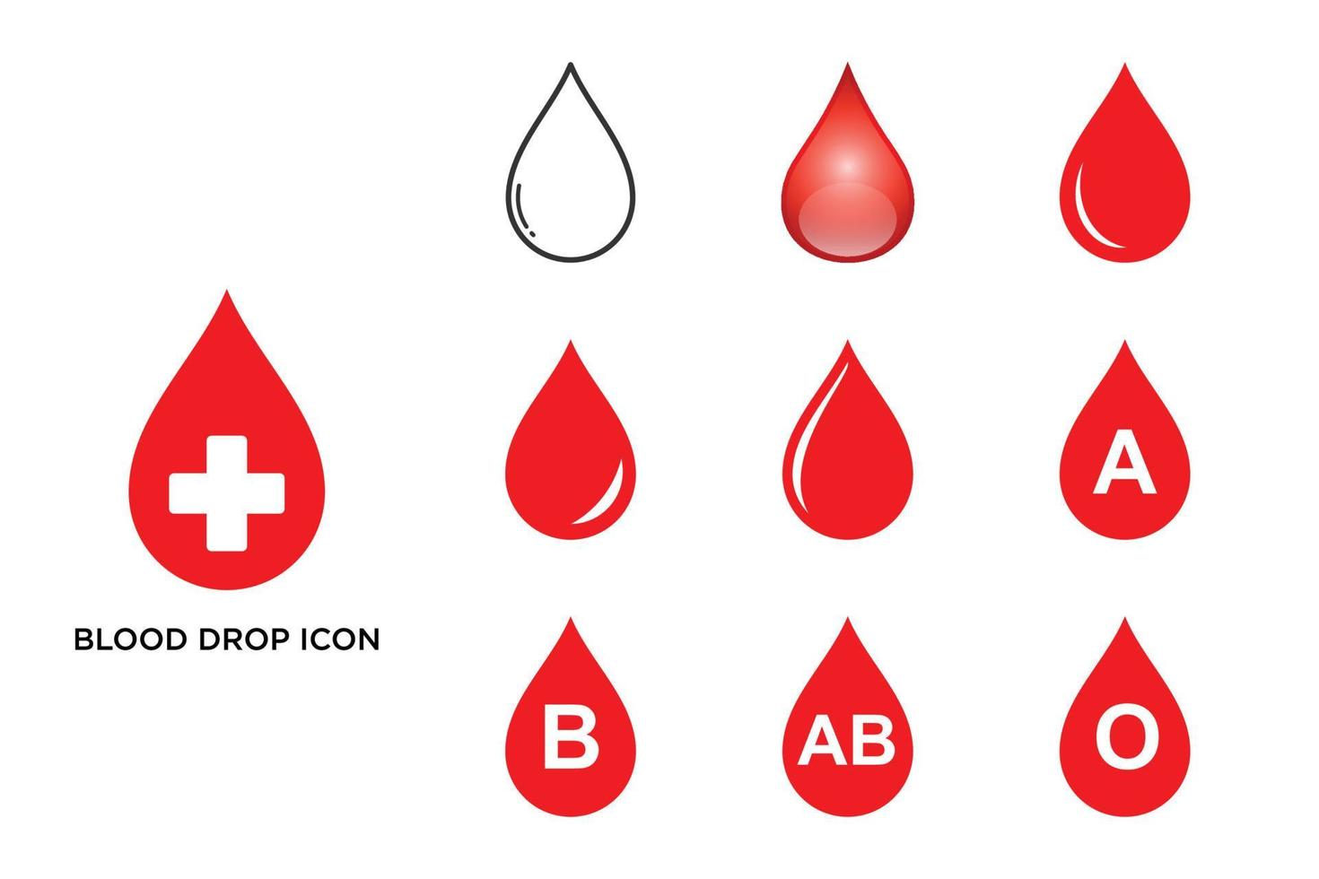 conjunto de iconos de gota de sangre plantilla de diseño vectorial vector