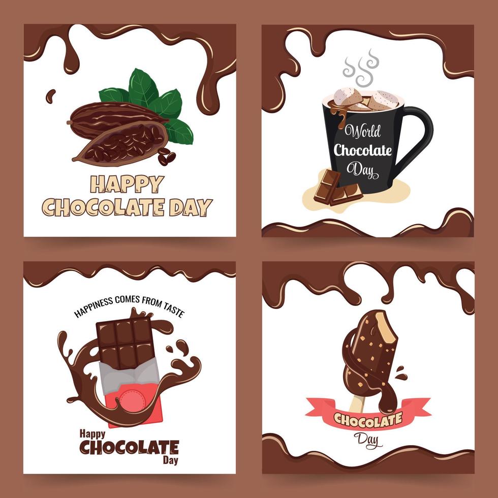 Happy Chocolate Day Greeting Post vector