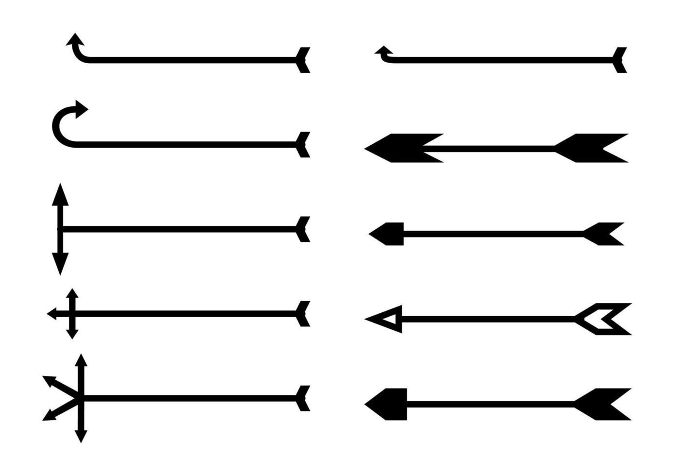 conjunto de colección de flechas de diseño plano aislado vector premium