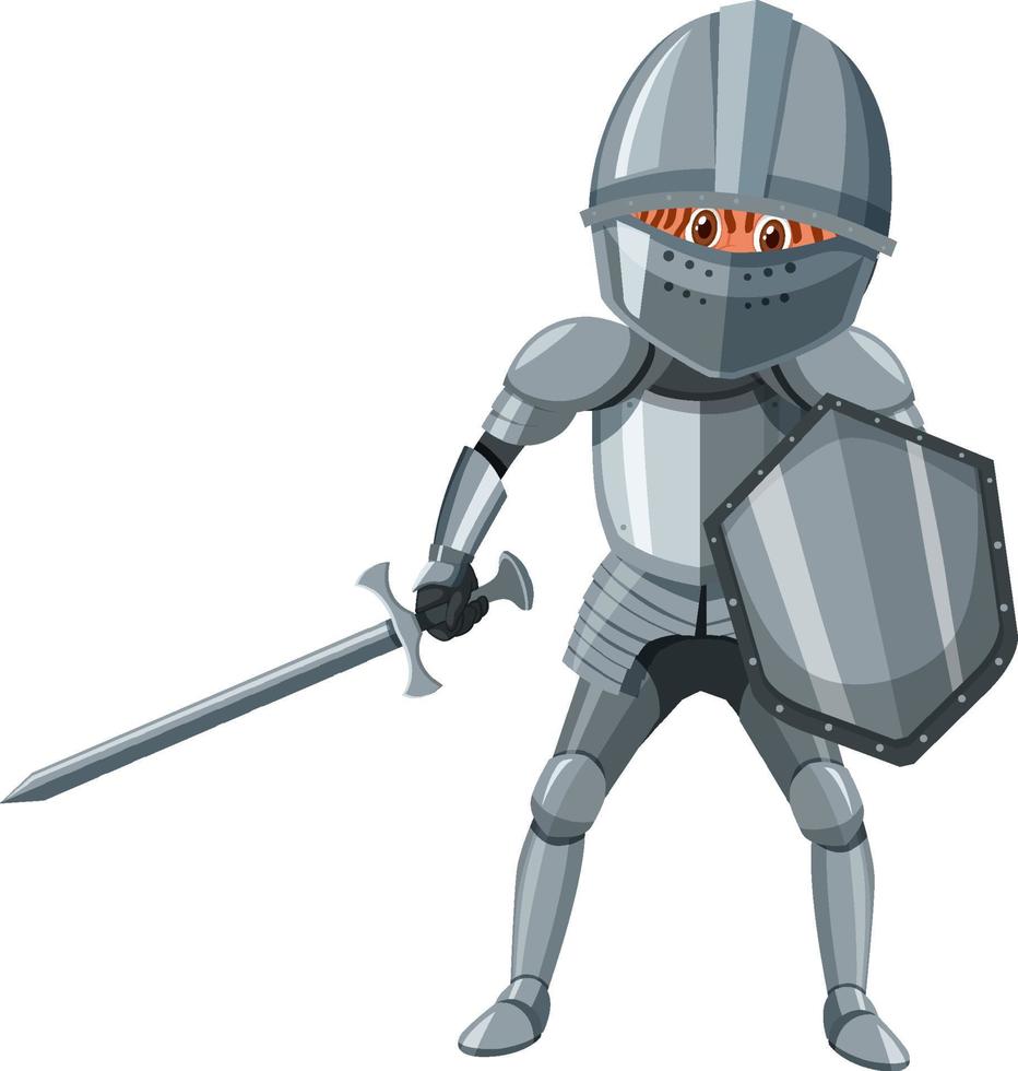 Medieval knight in armor costume isolated vector