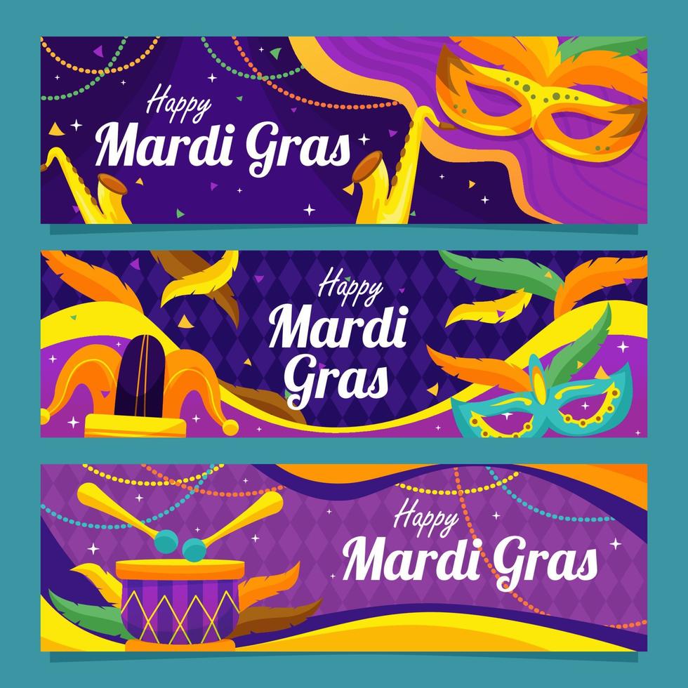 Happy Mardi Gras Carnival Banner vector