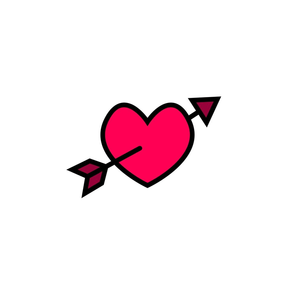 diseño de icono de corazón de flecha. diseño de iconos para san valentín. vector