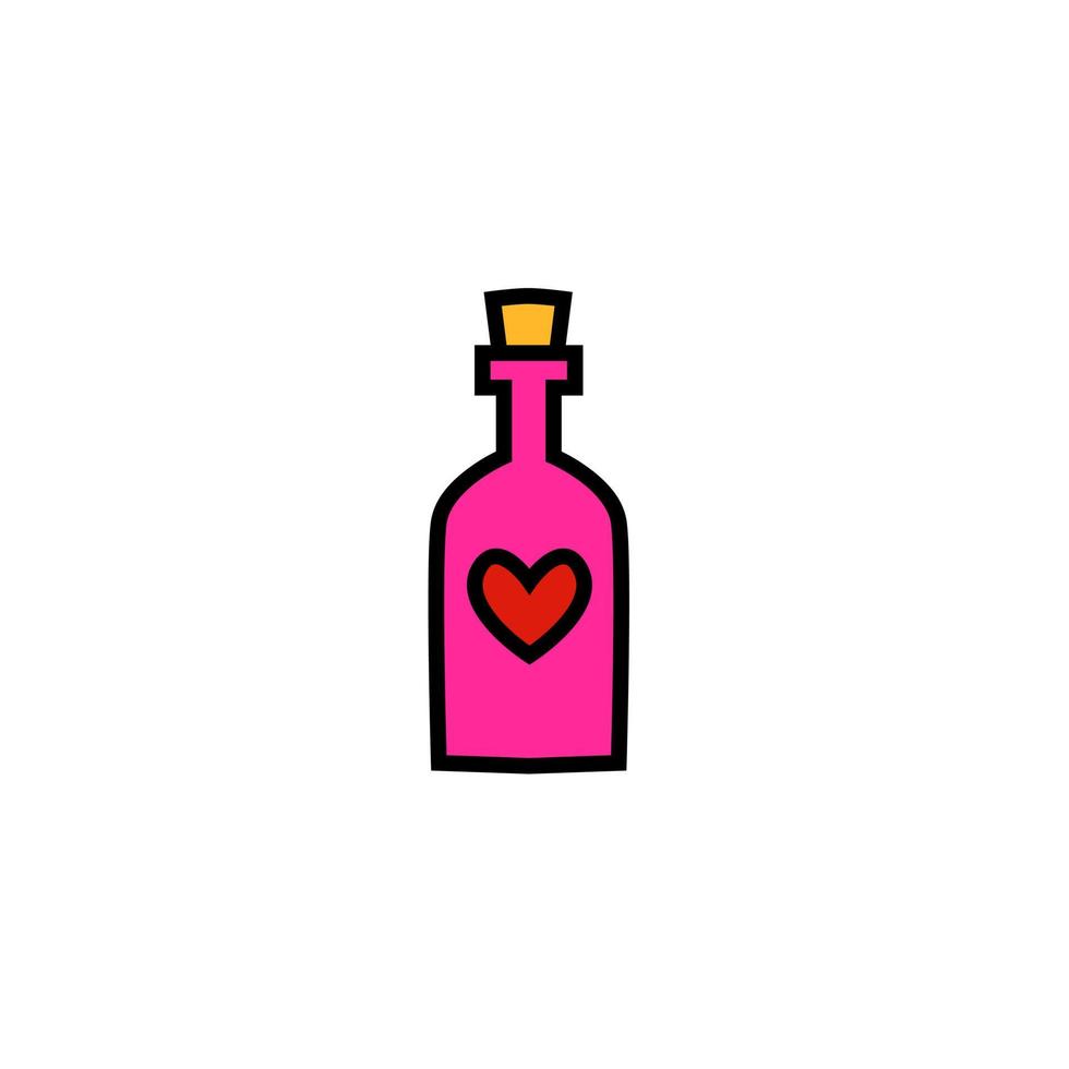 diseño de icono de botella de bebida. diseño de iconos para san valentín. vector