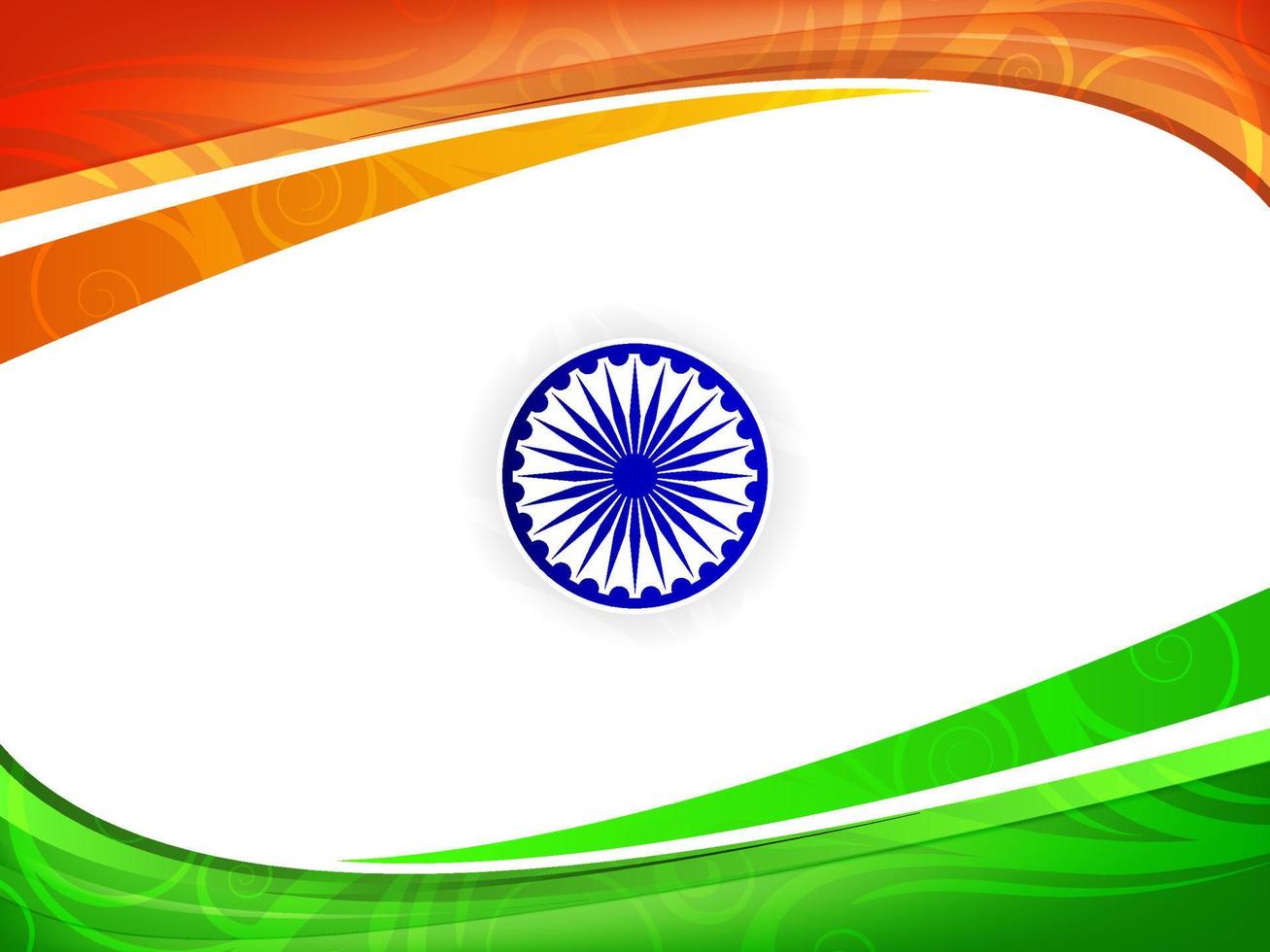 Beautiful Indian flag theme Republic day wave style background vector