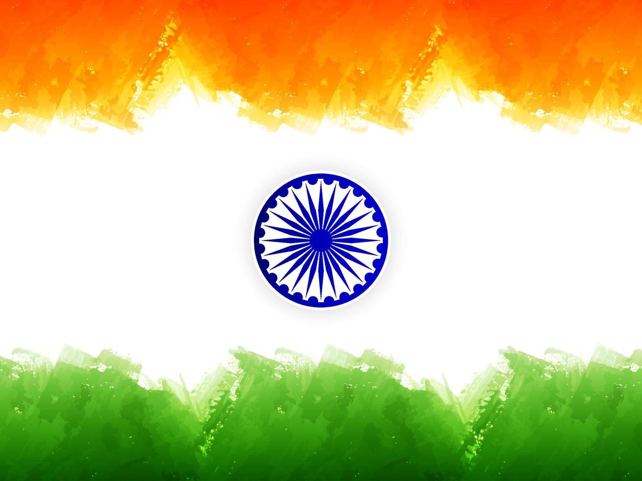 bandera india tema república día acuarela diseño moderno fondo vector