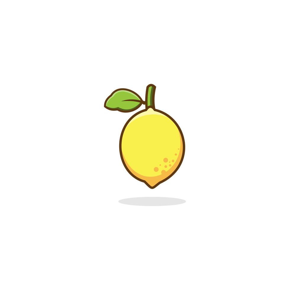 ilustración vectorial del icono de limón amarillo aislado en un fondo blanco. icono de imágenes prediseñadas de limón. vector