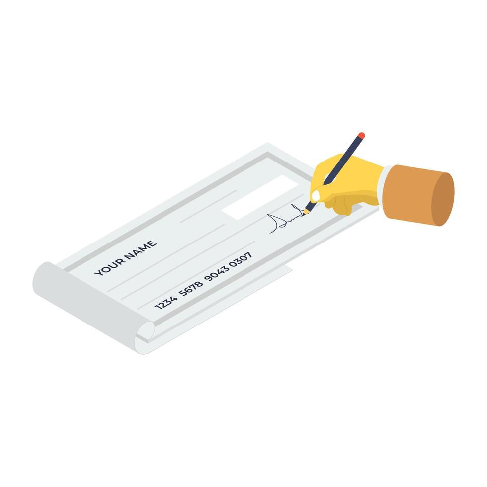 Cheque Writing Concepts vector