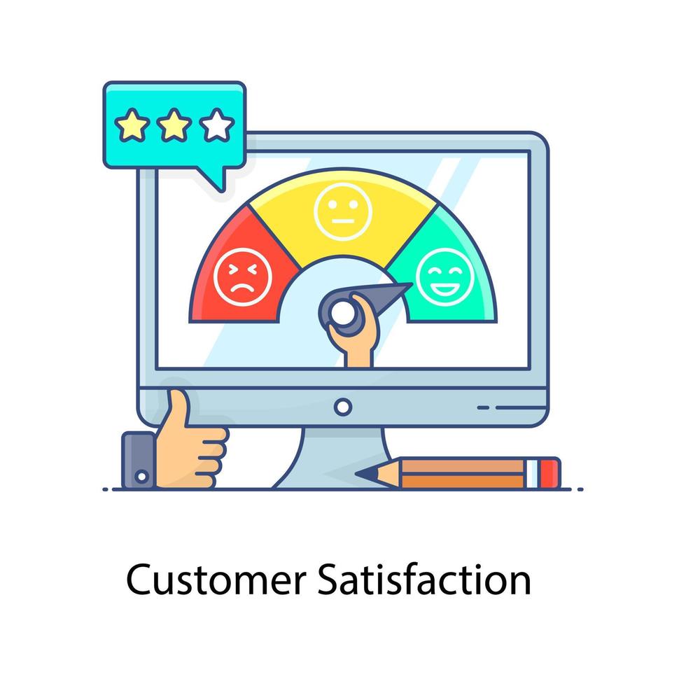 Trendy style of customer satisfaction icon, flat design vector