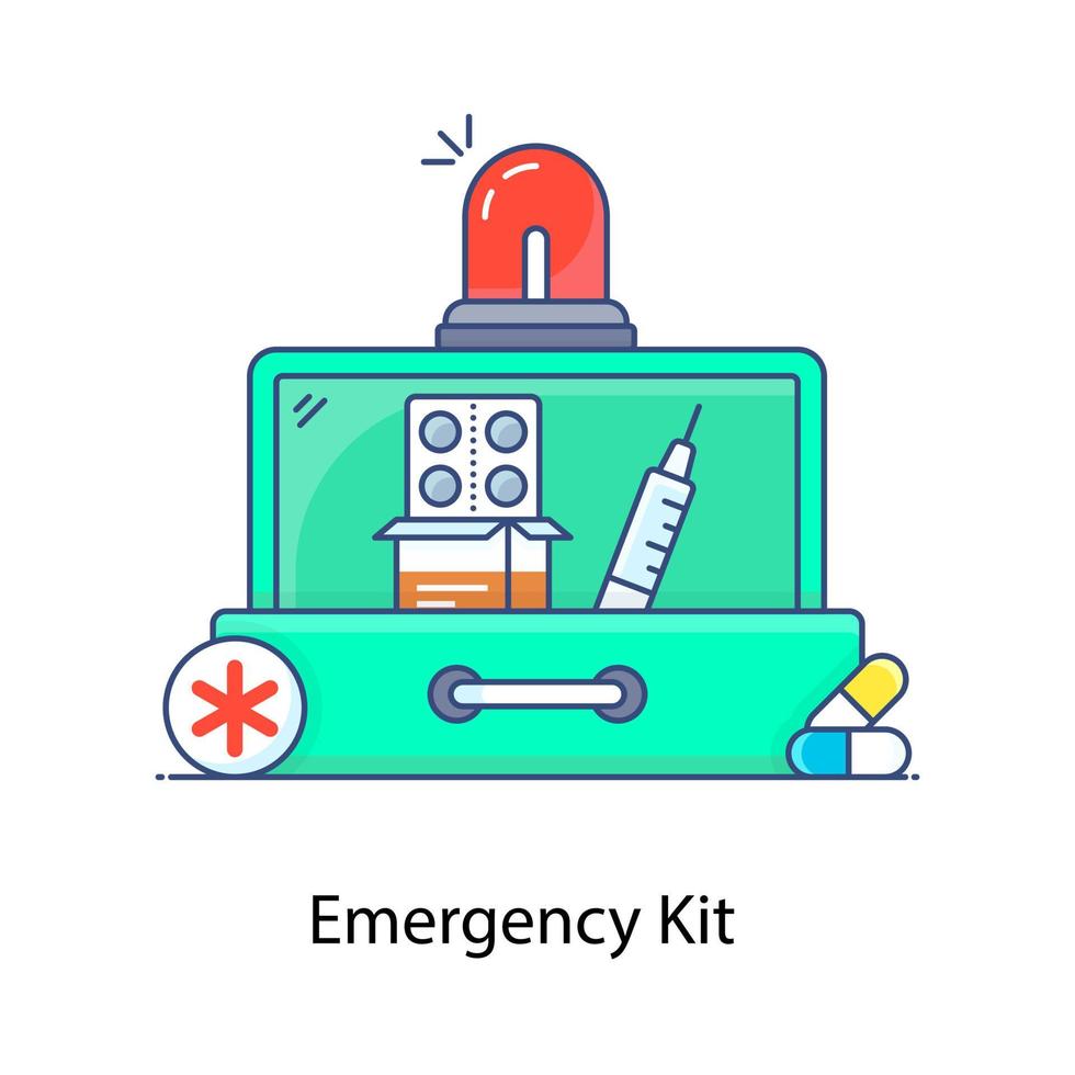 Trendy vector of emergency kit, flat vector style