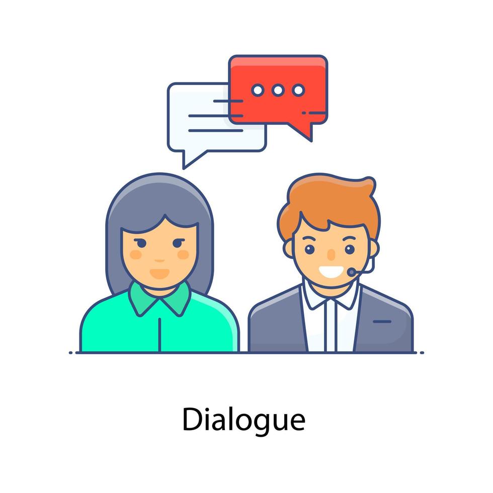 Male and female with chat bubbles, concept of dialogue icon vector