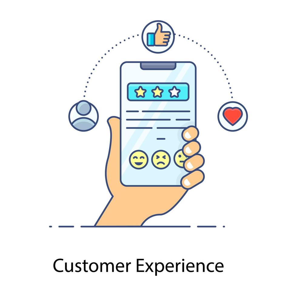 Trendy style of customer experience icon, flat design vector