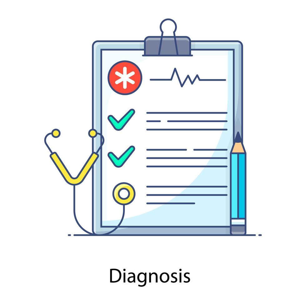 un diseño de icono de diagnóstico en diseño plano vector
