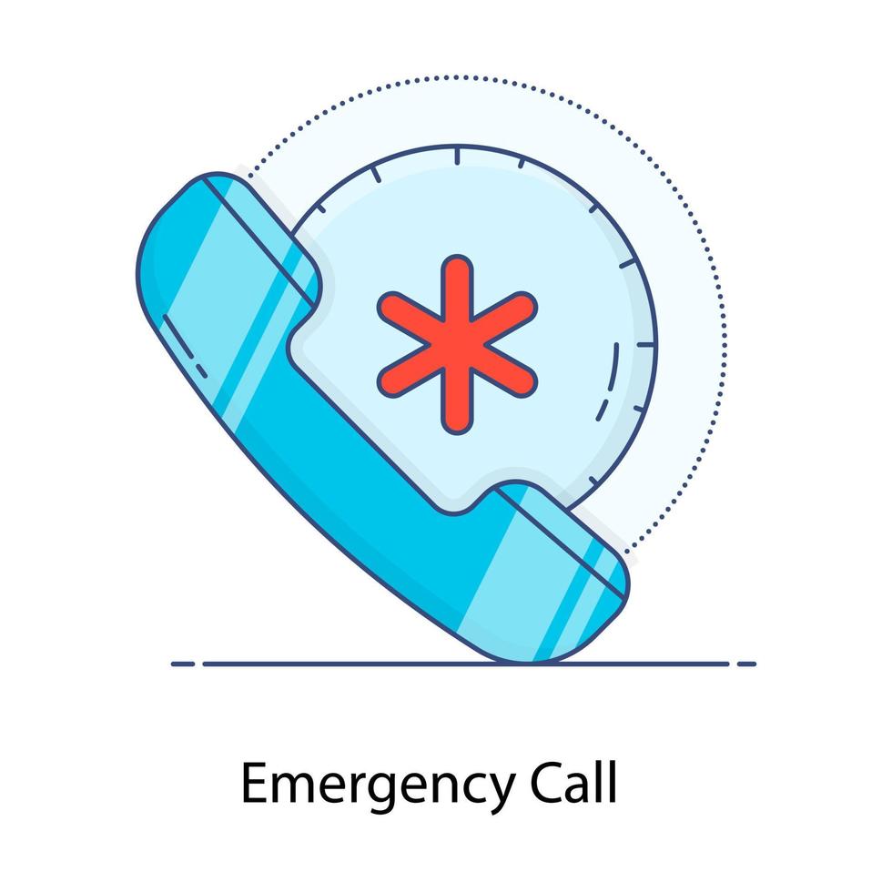 Medical helpline for medical emergency calls, editable vector of call service