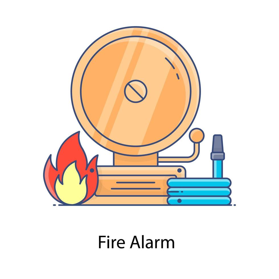 estilo de vector de alarma de incendio, icono de diseño plano