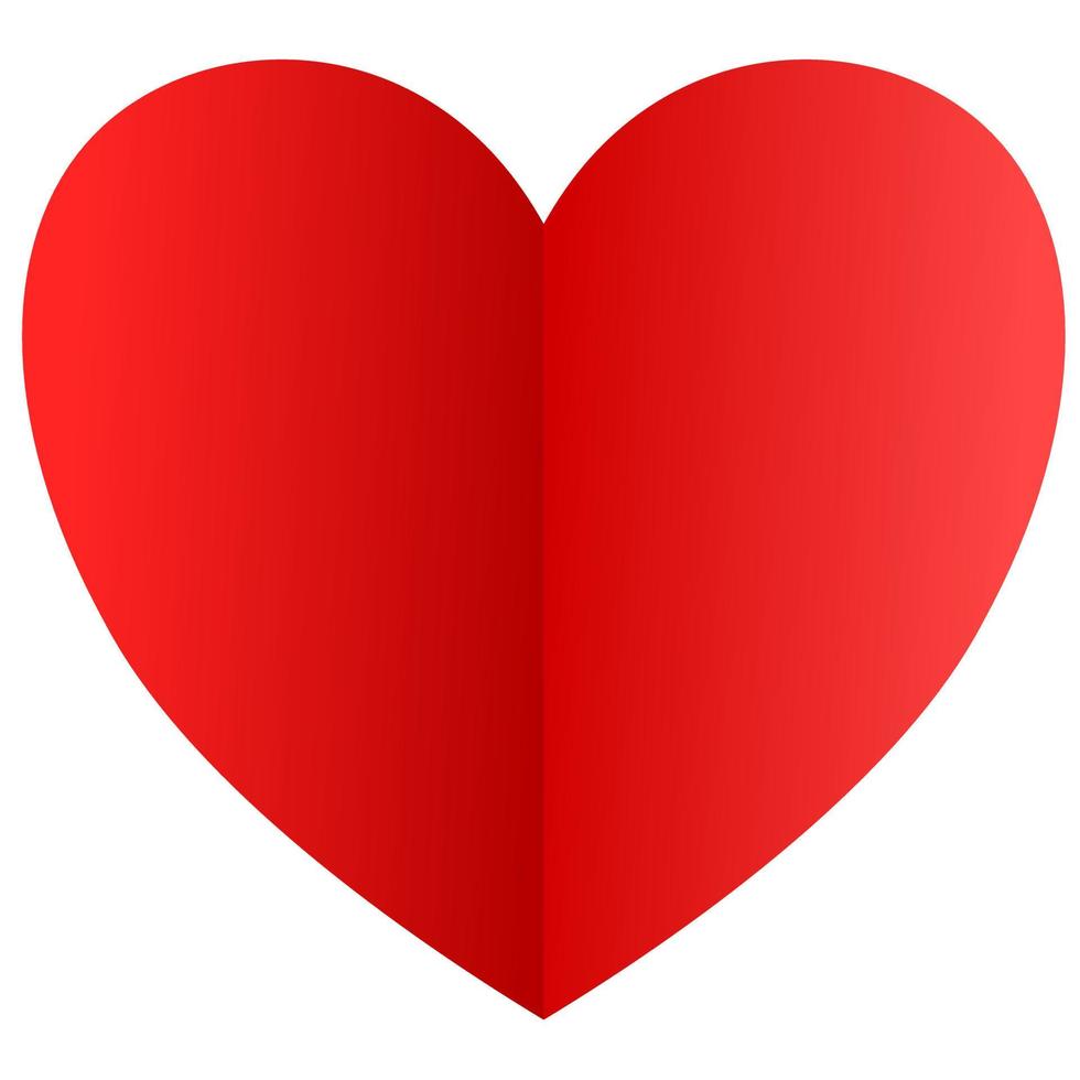 Red Paper Heart Shape vector