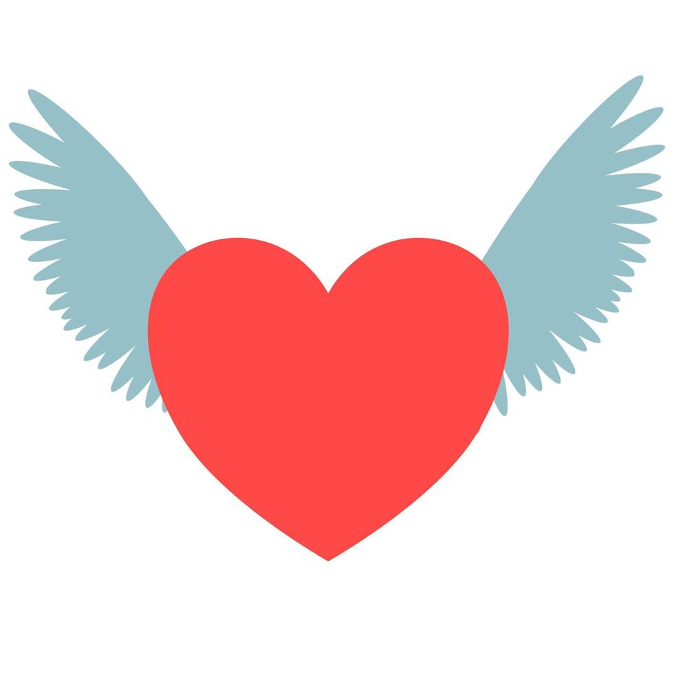 Heart with wings.Love symbol. vector