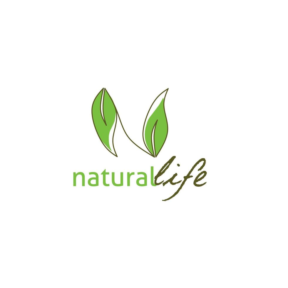 Letter N for Vegetables, Checkmark Tips for Logo Design with Natural Leaves and Plants vector